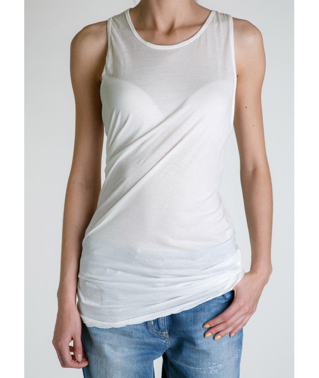 RICK OWENS DRKSHDW Белая хлопковая майка, фото 2