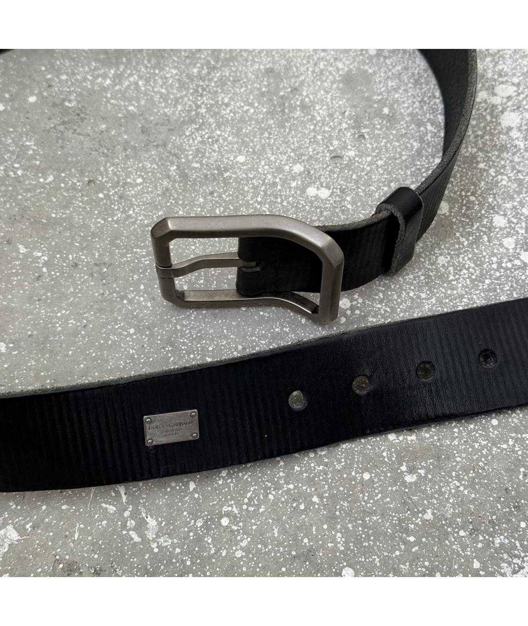 DOLCE&GABBANA Черный кожаный ремень, фото 6