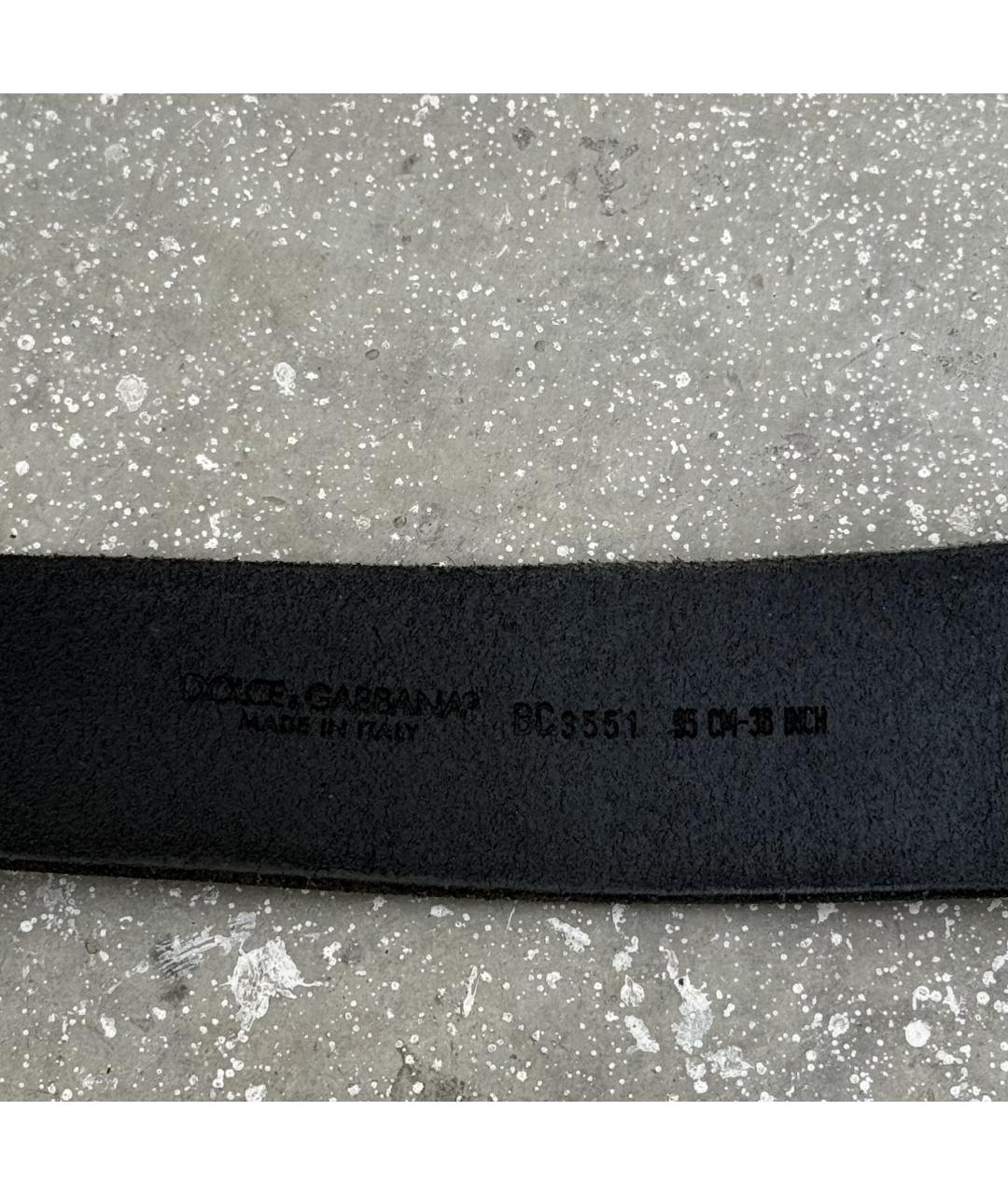 DOLCE&GABBANA Черный кожаный ремень, фото 5