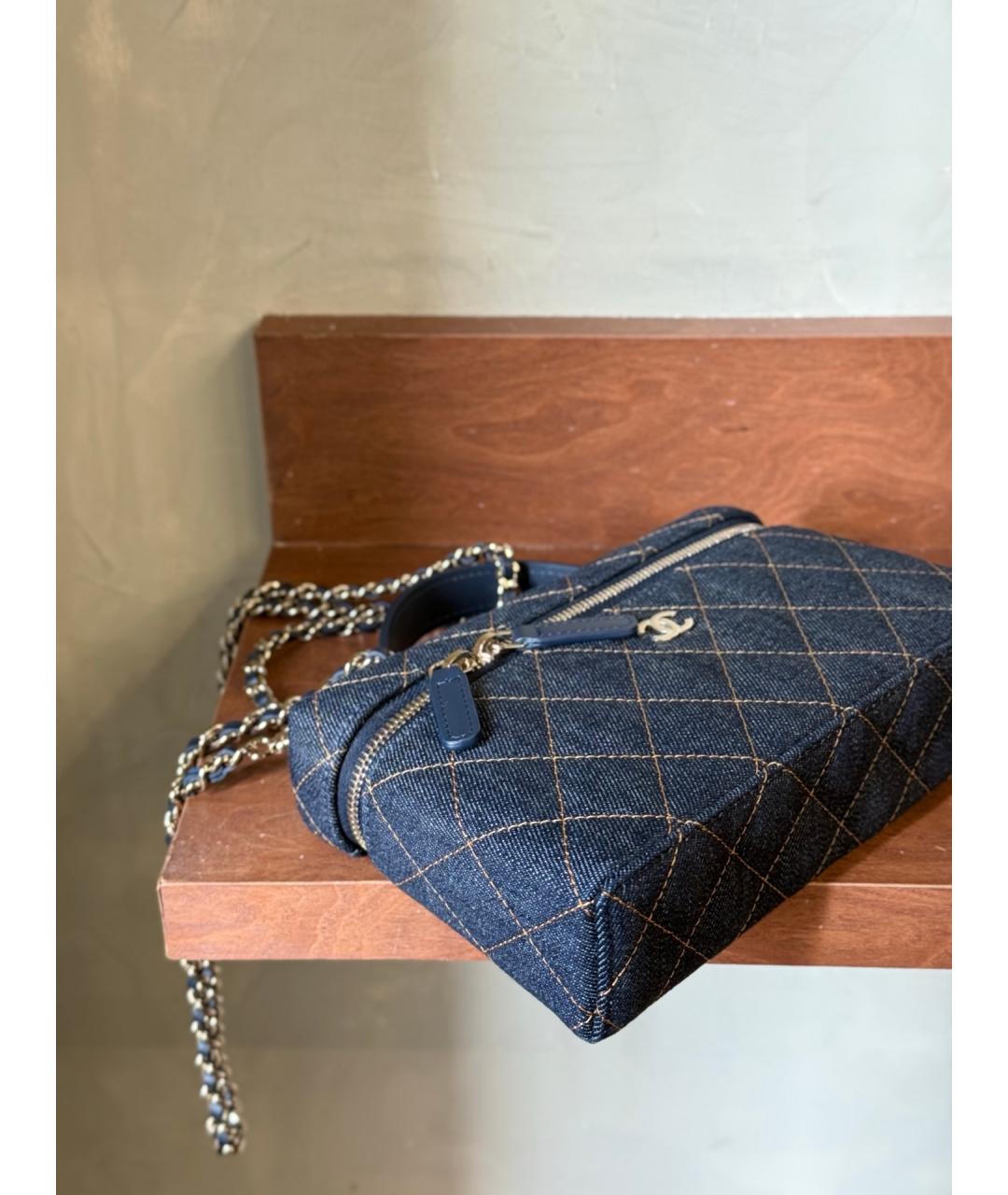 CHANEL Синяя деним сумка через плечо, фото 7