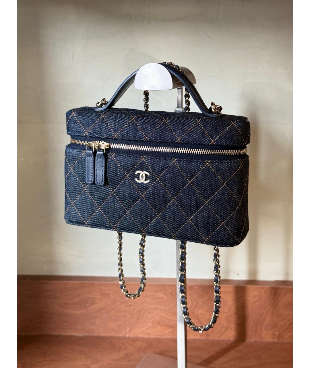 CHANEL Синяя деним сумка через плечо, фото 2
