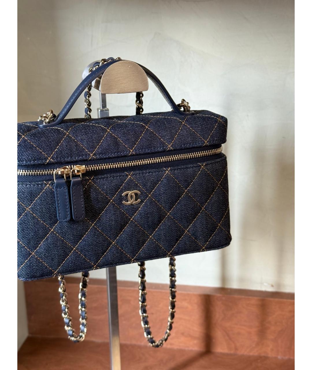 CHANEL Синяя деним сумка через плечо, фото 3