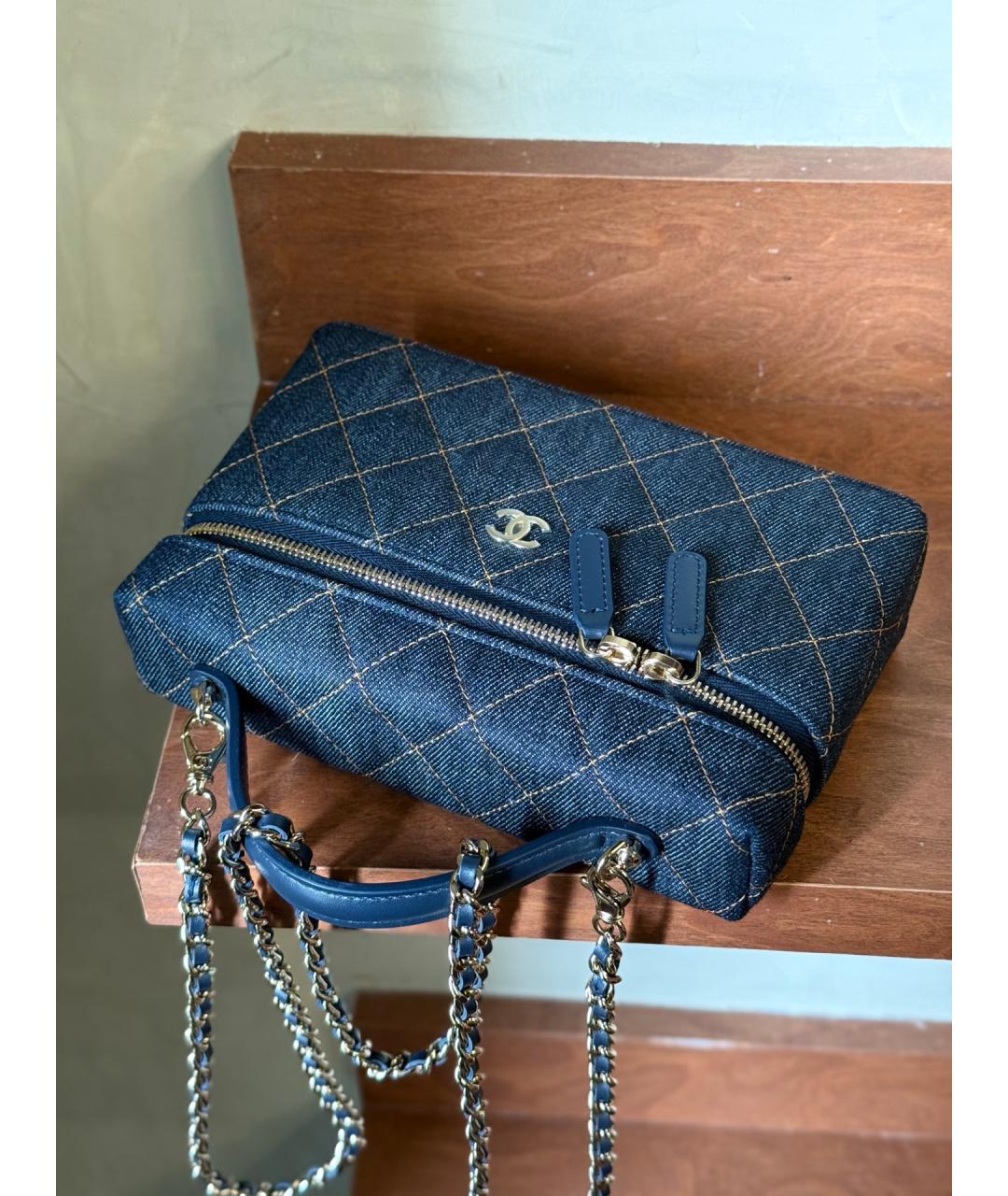 CHANEL Синяя деним сумка через плечо, фото 6