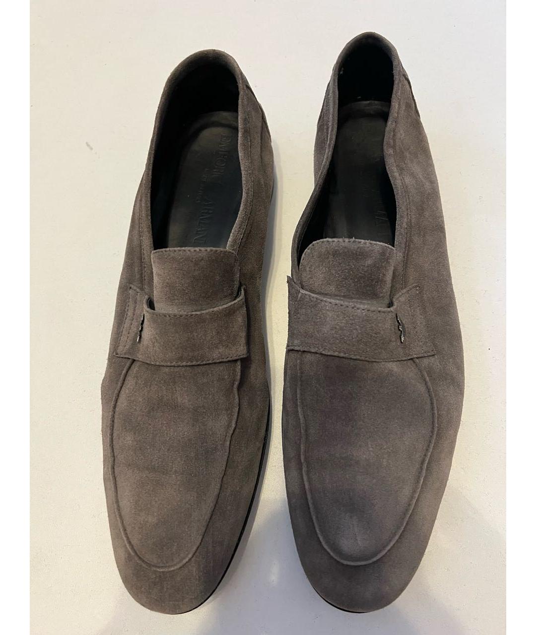 EMPORIO ARMANI Серые замшевые лоферы, фото 3
