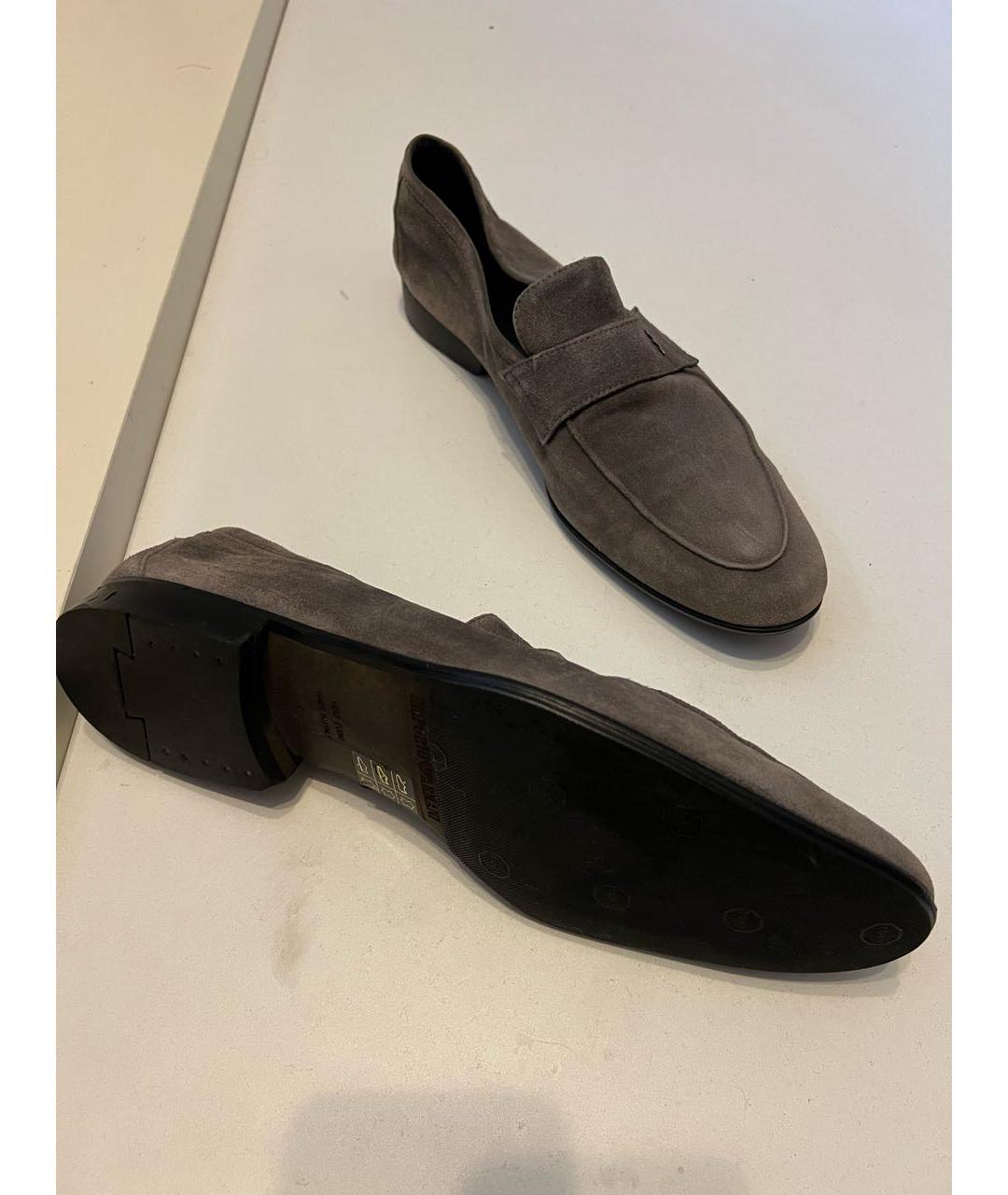 EMPORIO ARMANI Серые замшевые лоферы, фото 5
