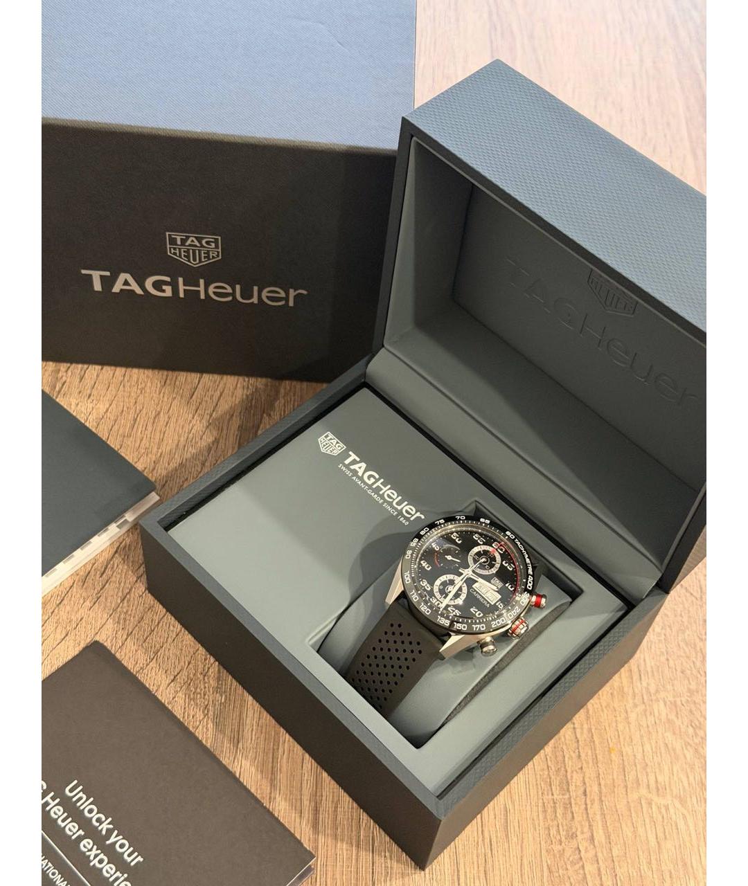 TAG HEUER Черные стальные часы, фото 2