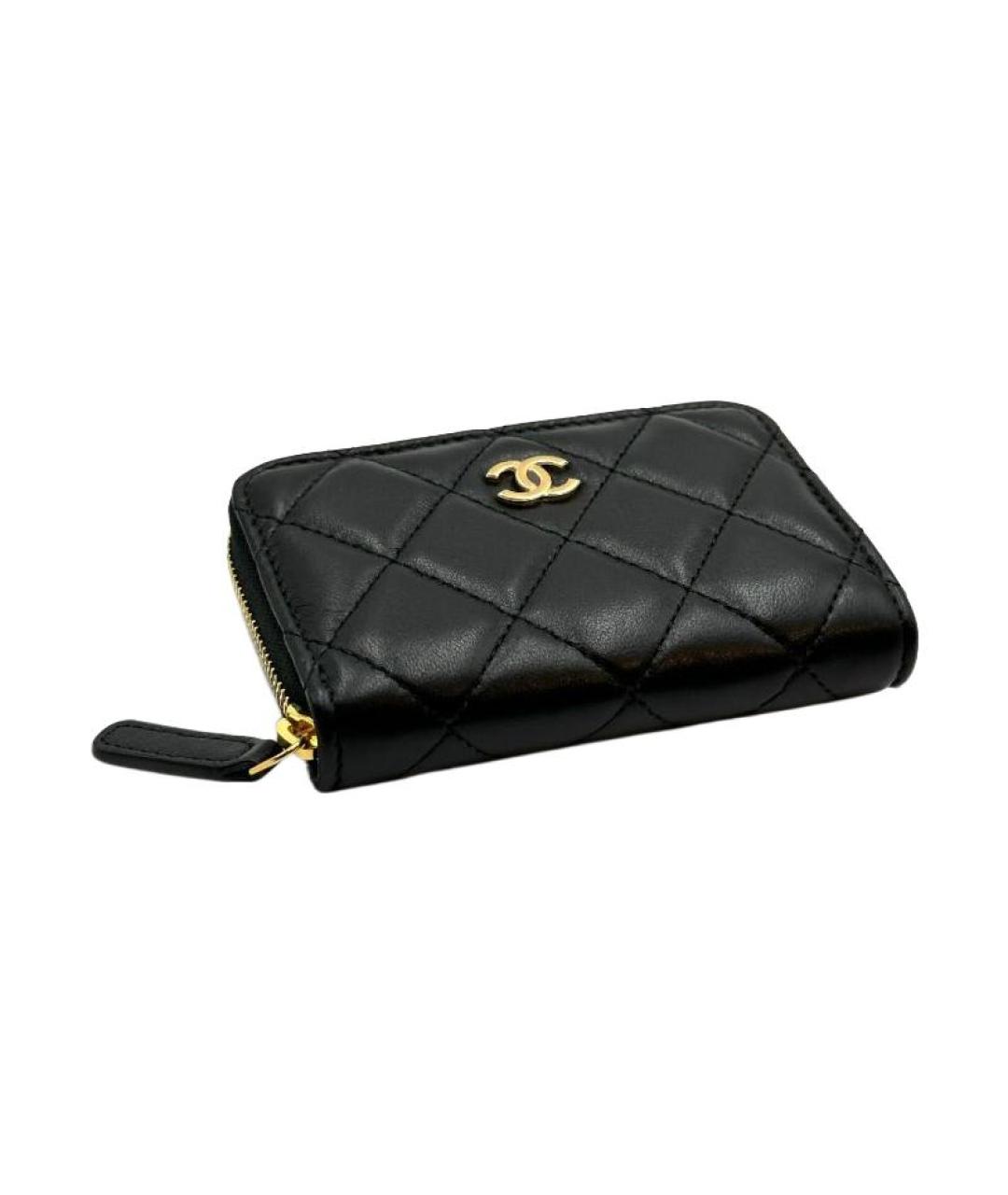 CHANEL Черный кожаный кошелек, фото 3