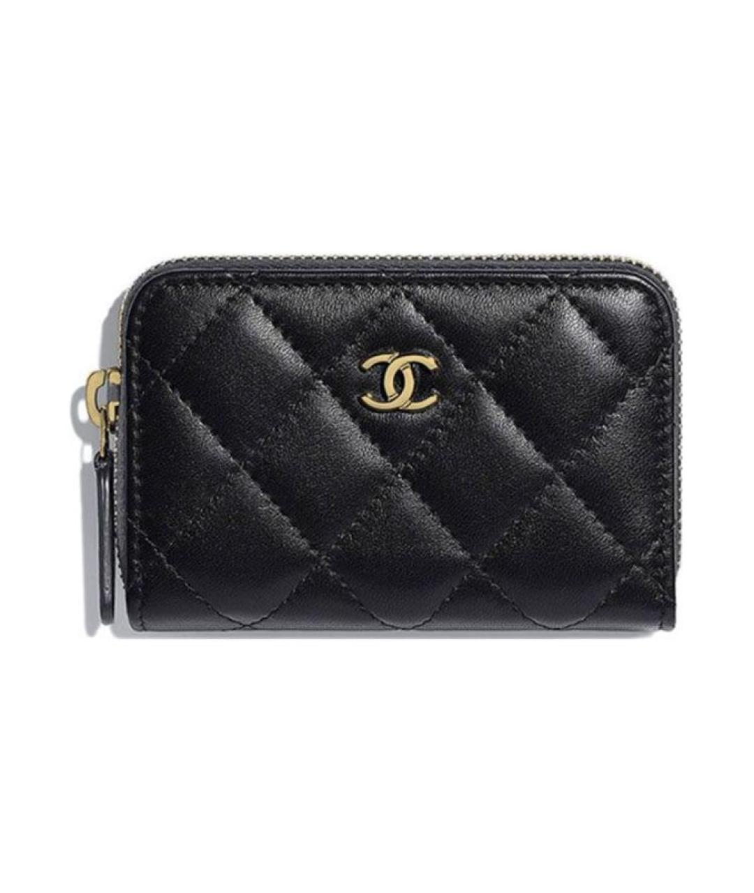 CHANEL Черный кожаный кошелек, фото 1