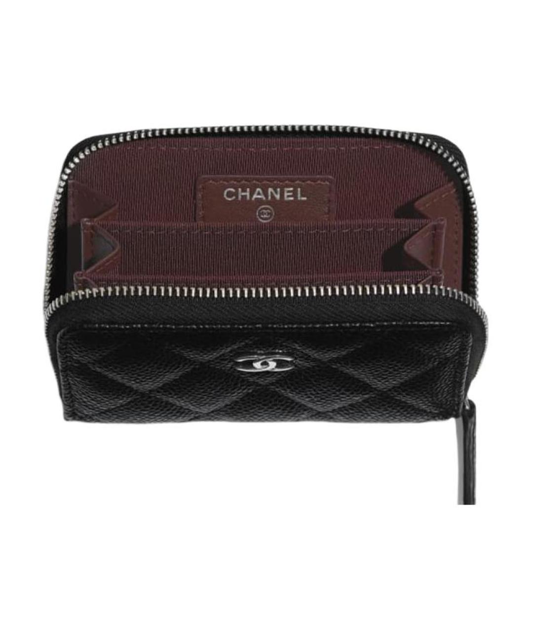 CHANEL Черный кожаный кошелек, фото 5