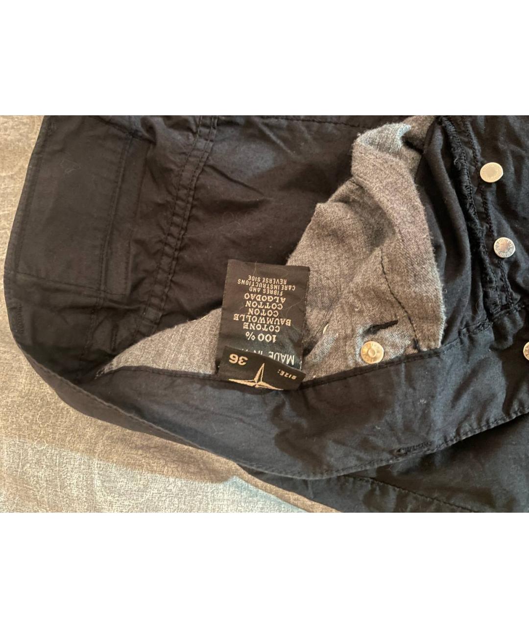 STONE ISLAND Темно-синие хлопковые повседневные брюки, фото 2