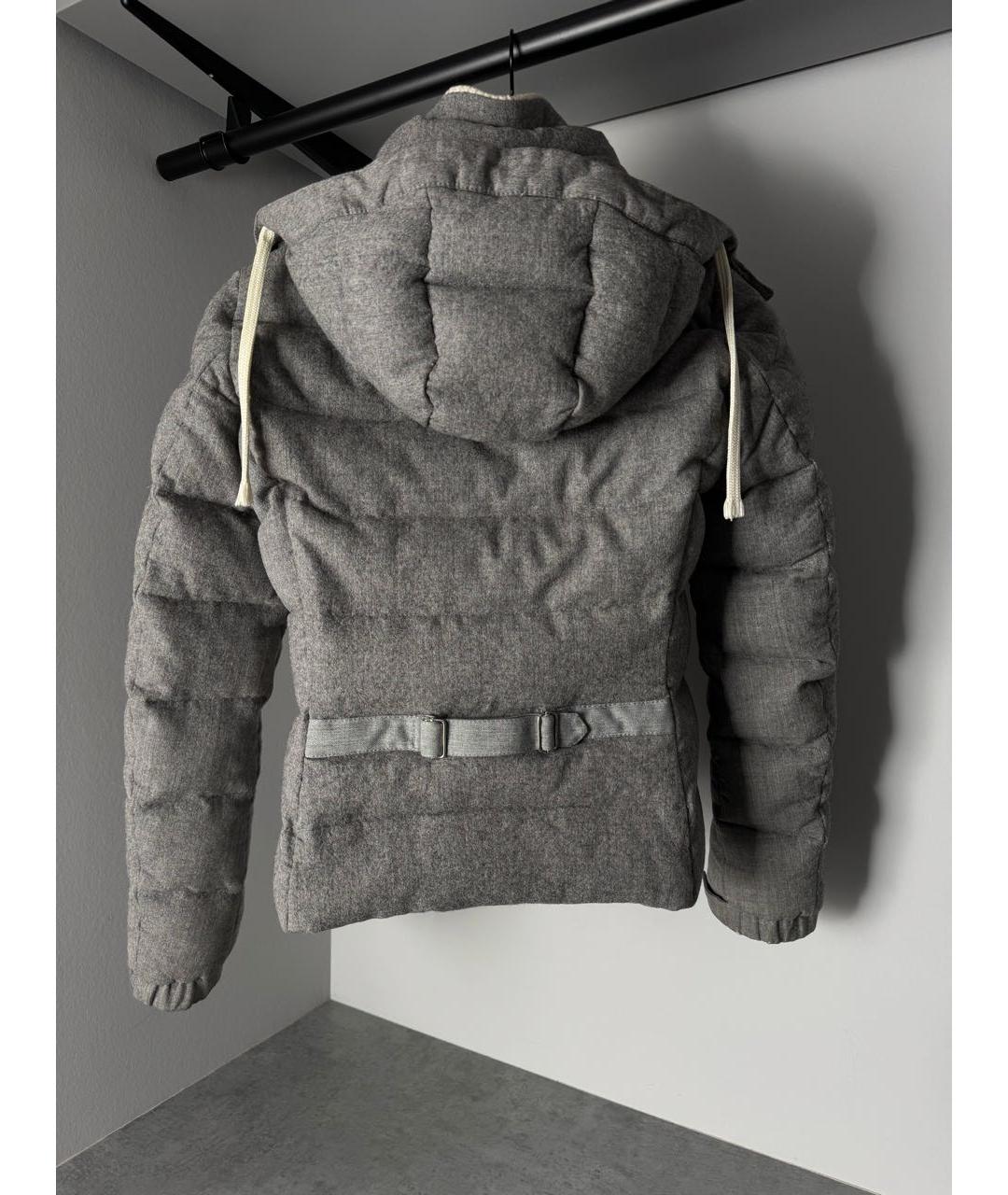 MONCLER Серый шерстяной пуховик, фото 2