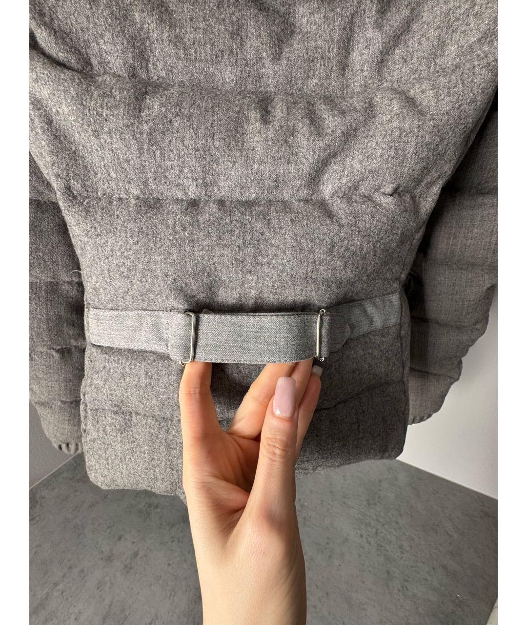 MONCLER Серый шерстяной пуховик, фото 4