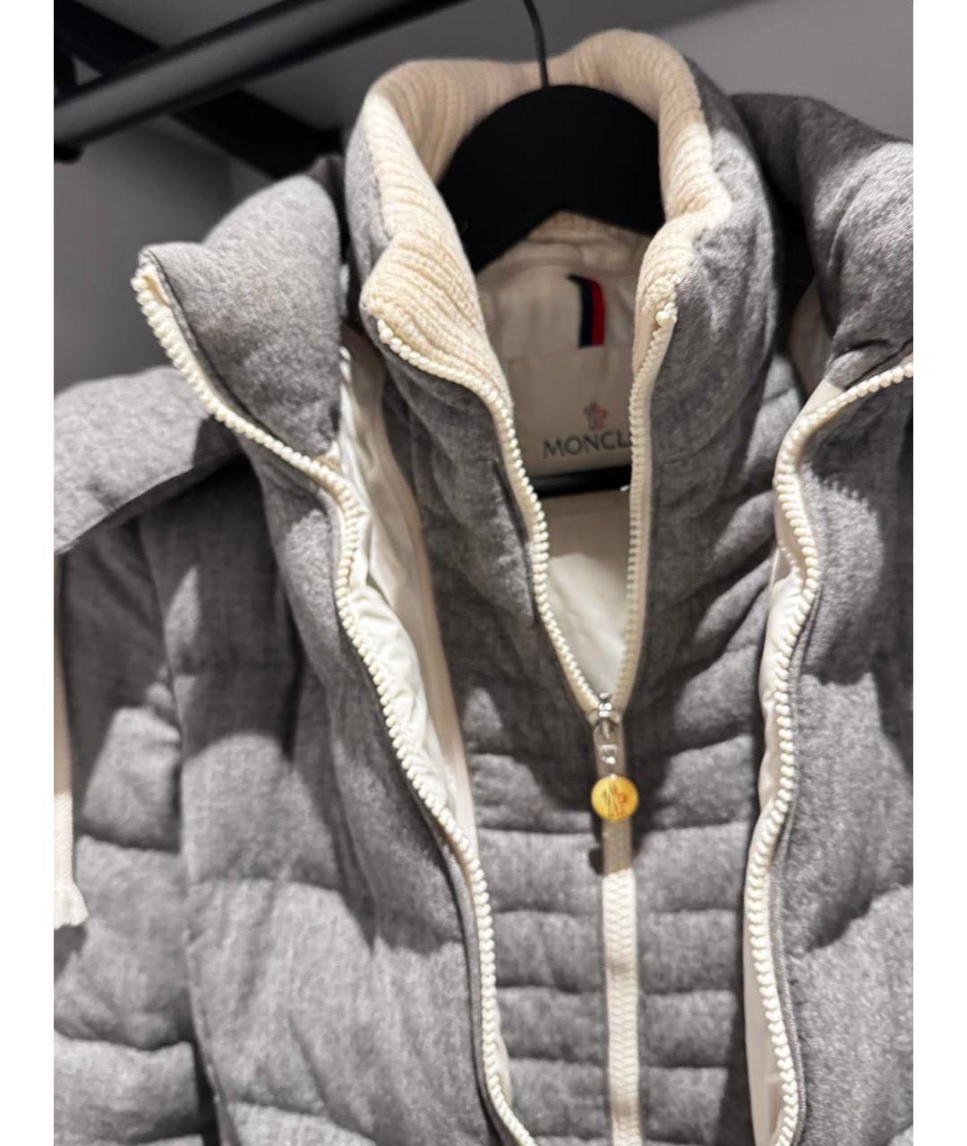 MONCLER Серый шерстяной пуховик, фото 6