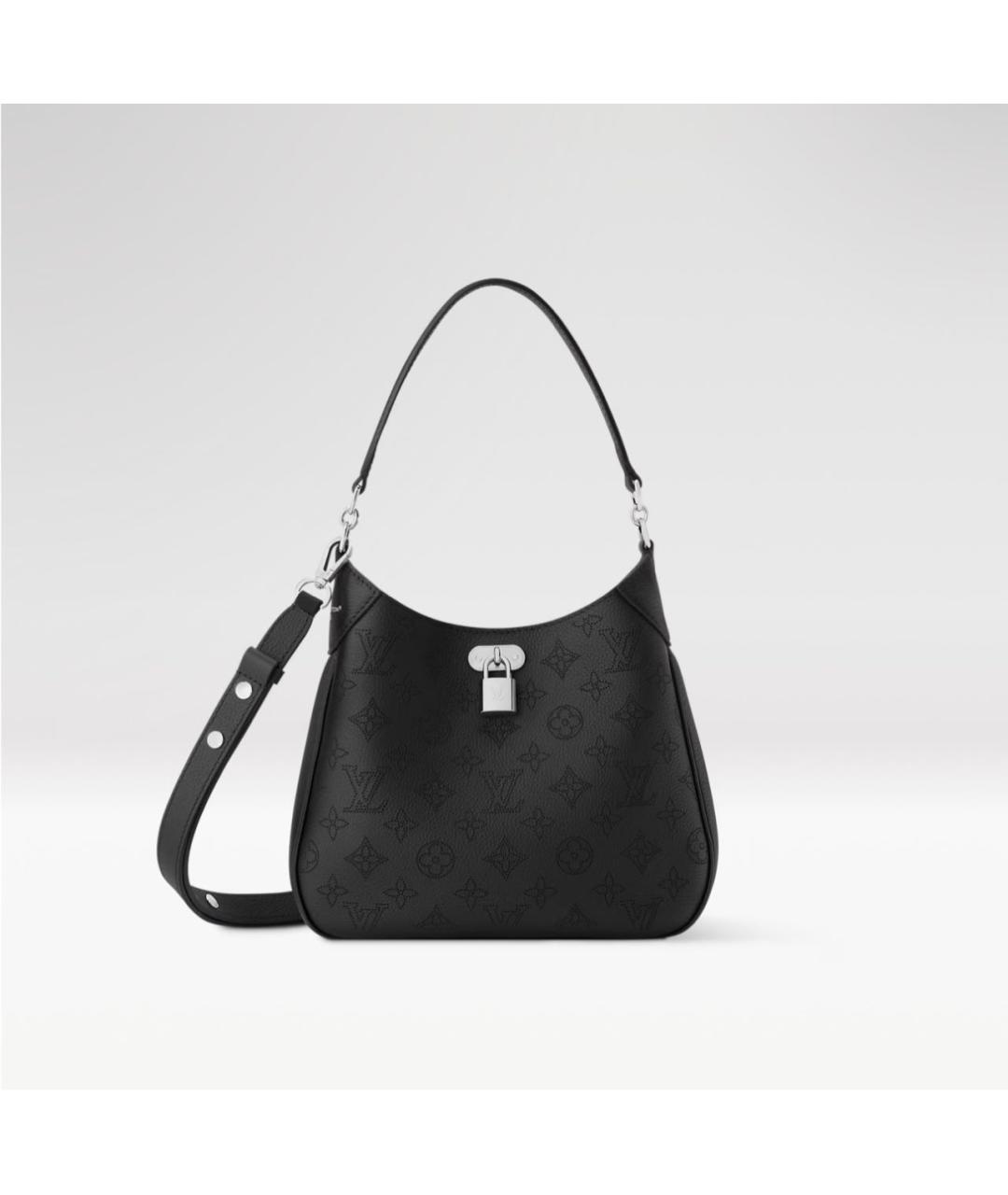 LOUIS VUITTON Черная кожаная сумка через плечо, фото 5