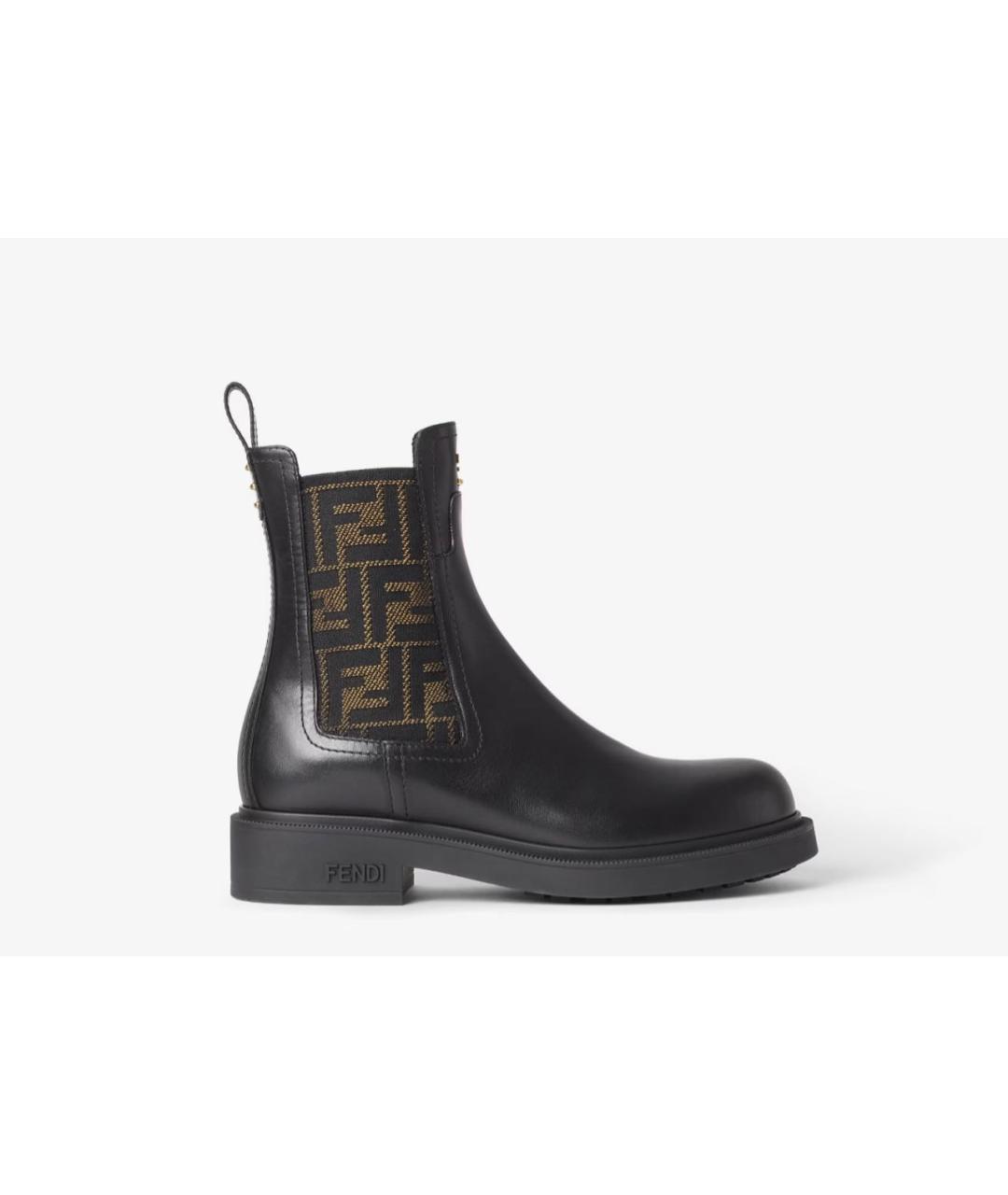 FENDI Черные кожаные ботинки, фото 6
