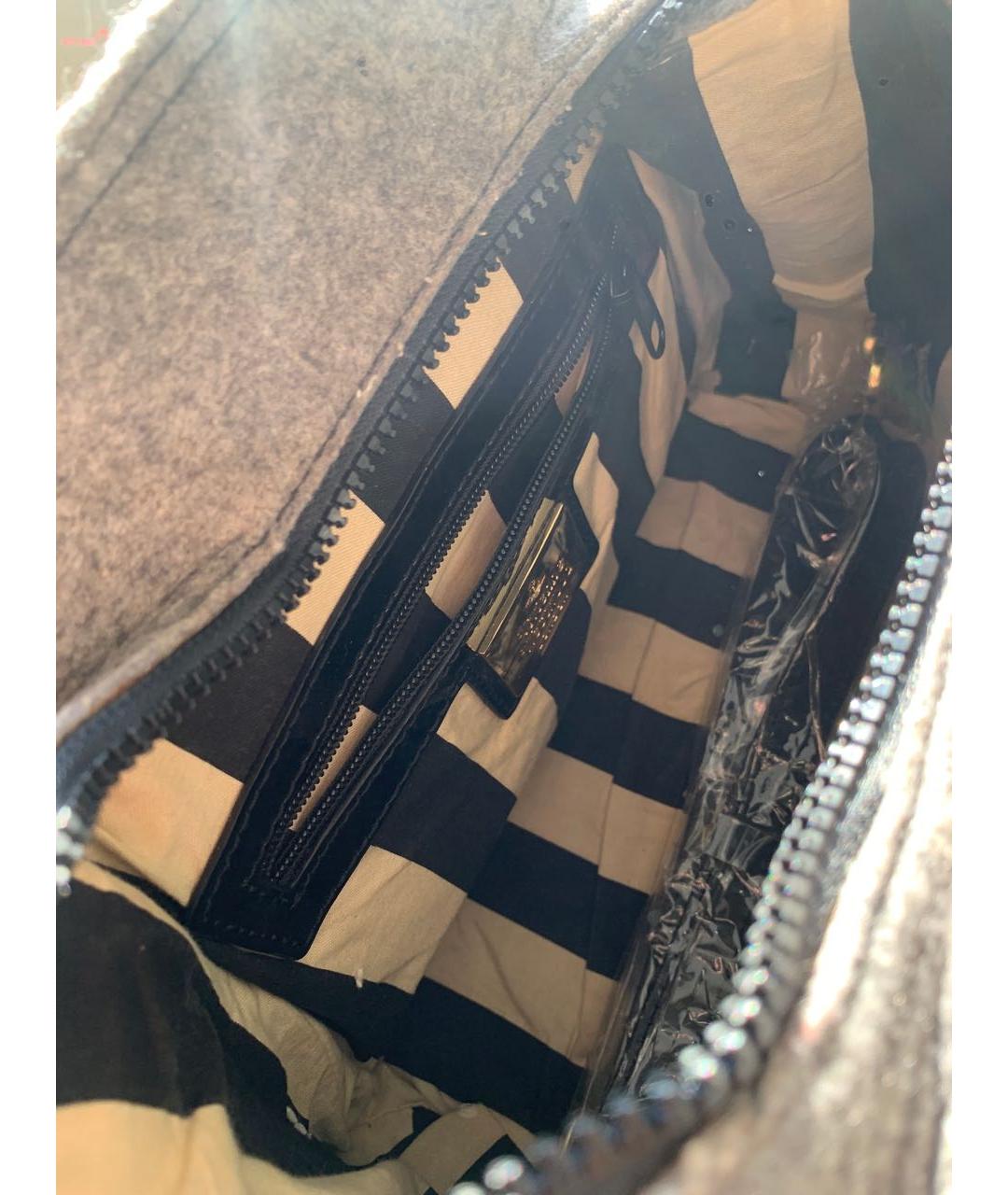 VIVIENNE WESTWOOD Серая шерстяная сумка с короткими ручками, фото 7