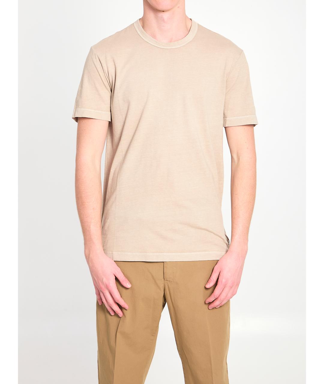 JAMES PERSE Бежевая хлопковая футболка, фото 4