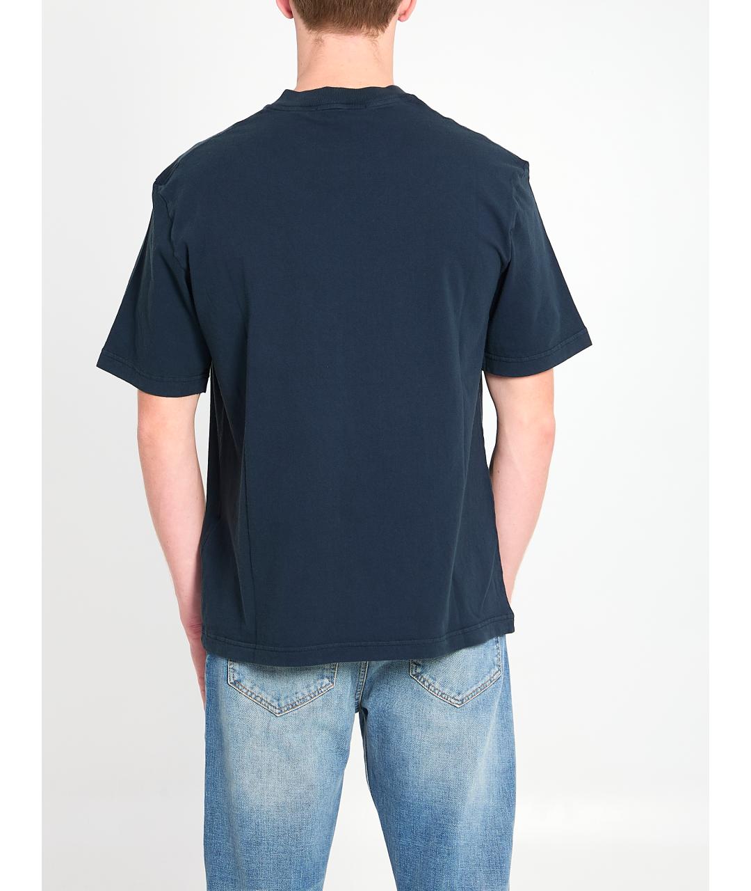 STONE ISLAND Синяя хлопковая футболка, фото 4