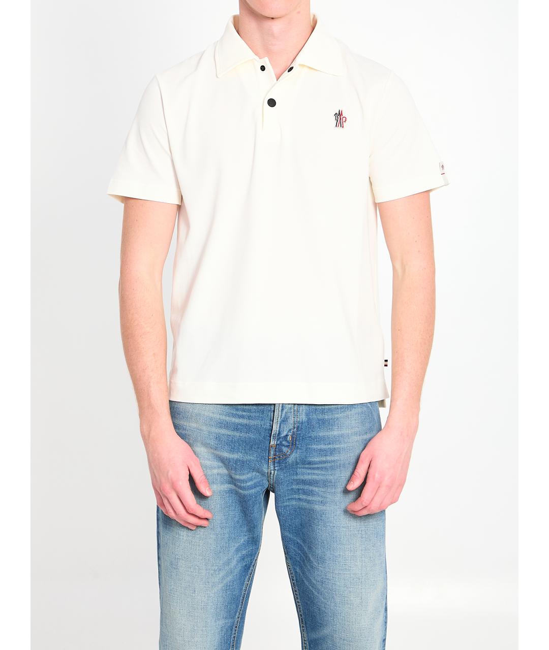 MONCLER GRENOBLE Бежевое поло с коротким рукавом, фото 5