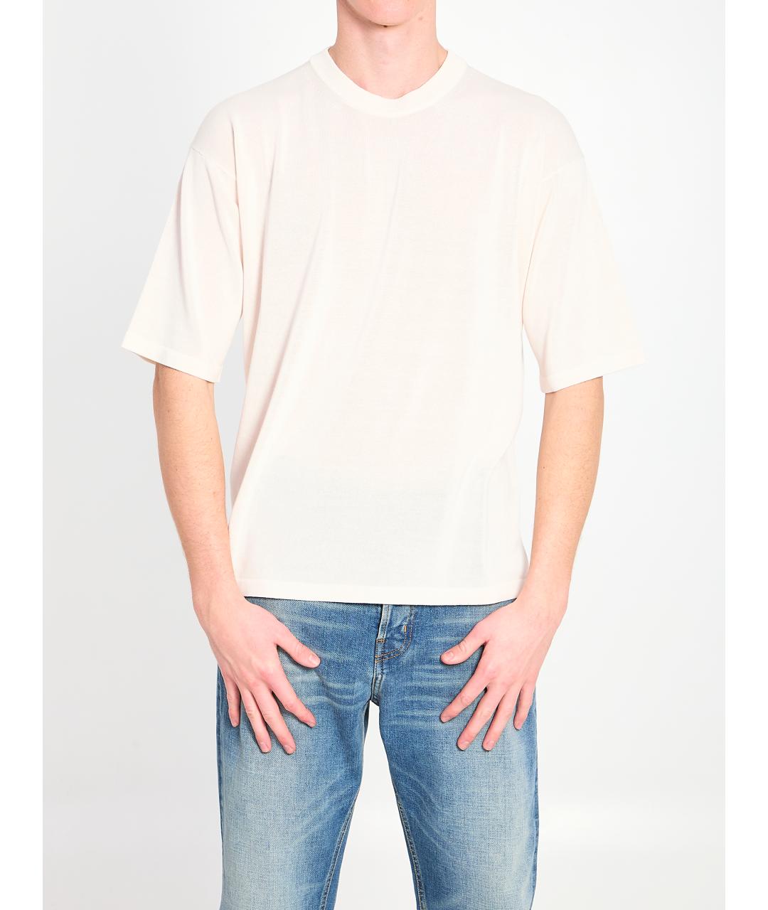 ROBERTO COLLINA Бежевая хлопковая футболка, фото 5