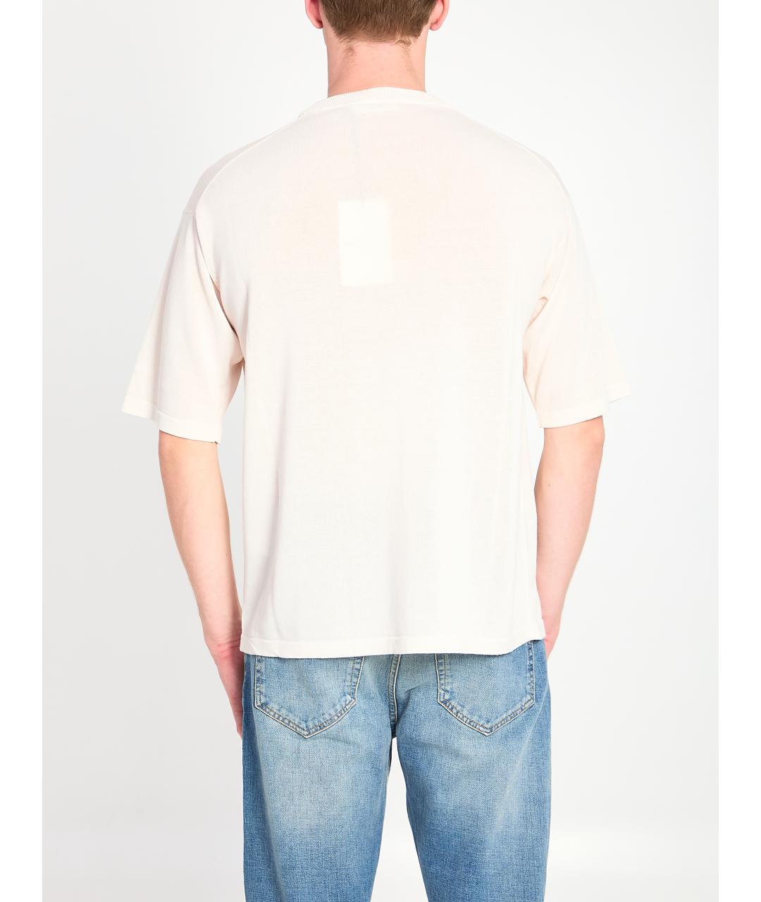 ROBERTO COLLINA Бежевая хлопковая футболка, фото 4