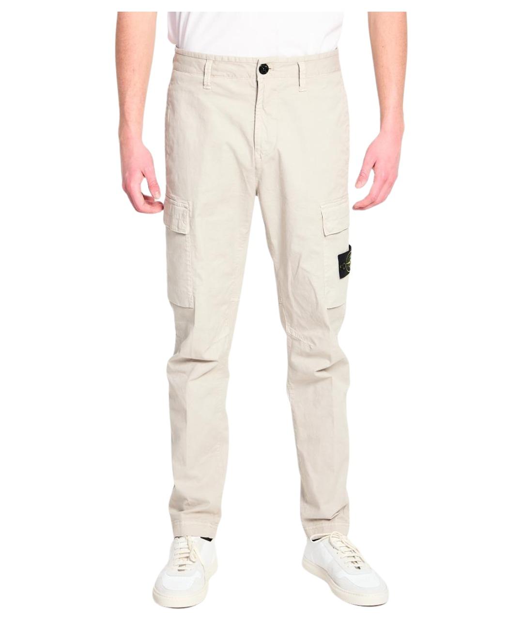 STONE ISLAND Серые хлопковые повседневные брюки, фото 1