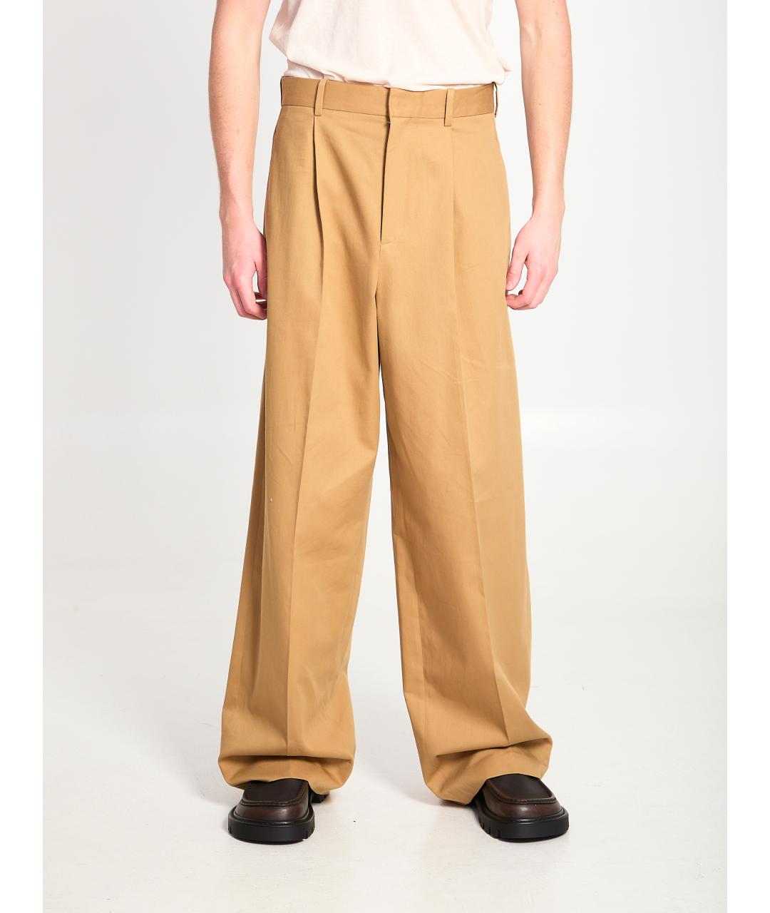 LOEWE Бежевые хлопковые повседневные брюки, фото 5