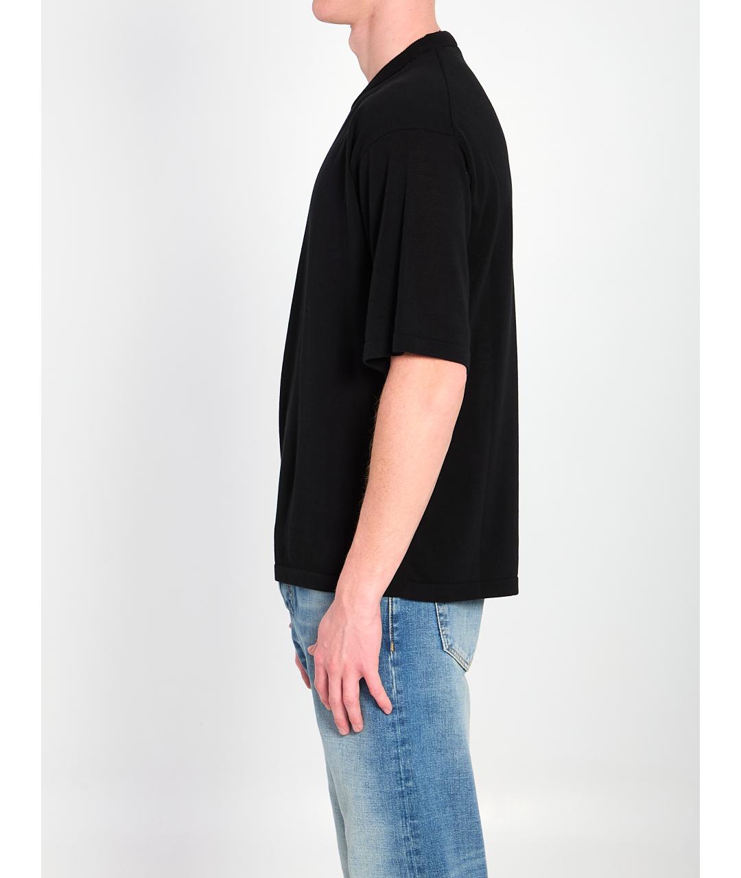 ROBERTO COLLINA Черная хлопковая футболка, фото 3