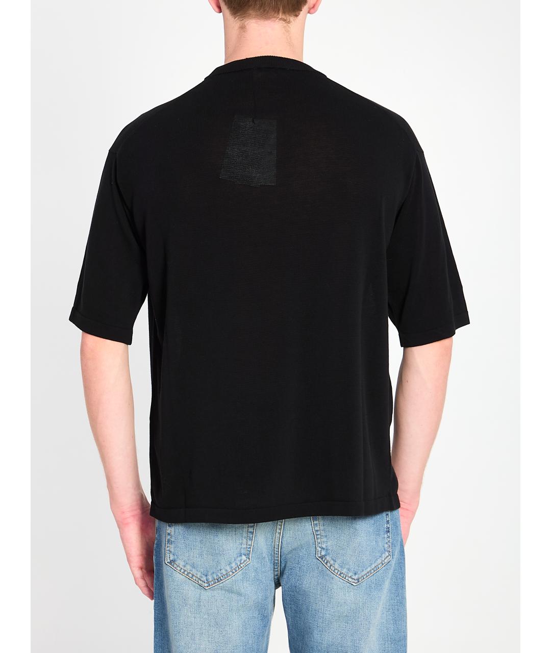 ROBERTO COLLINA Черная хлопковая футболка, фото 4