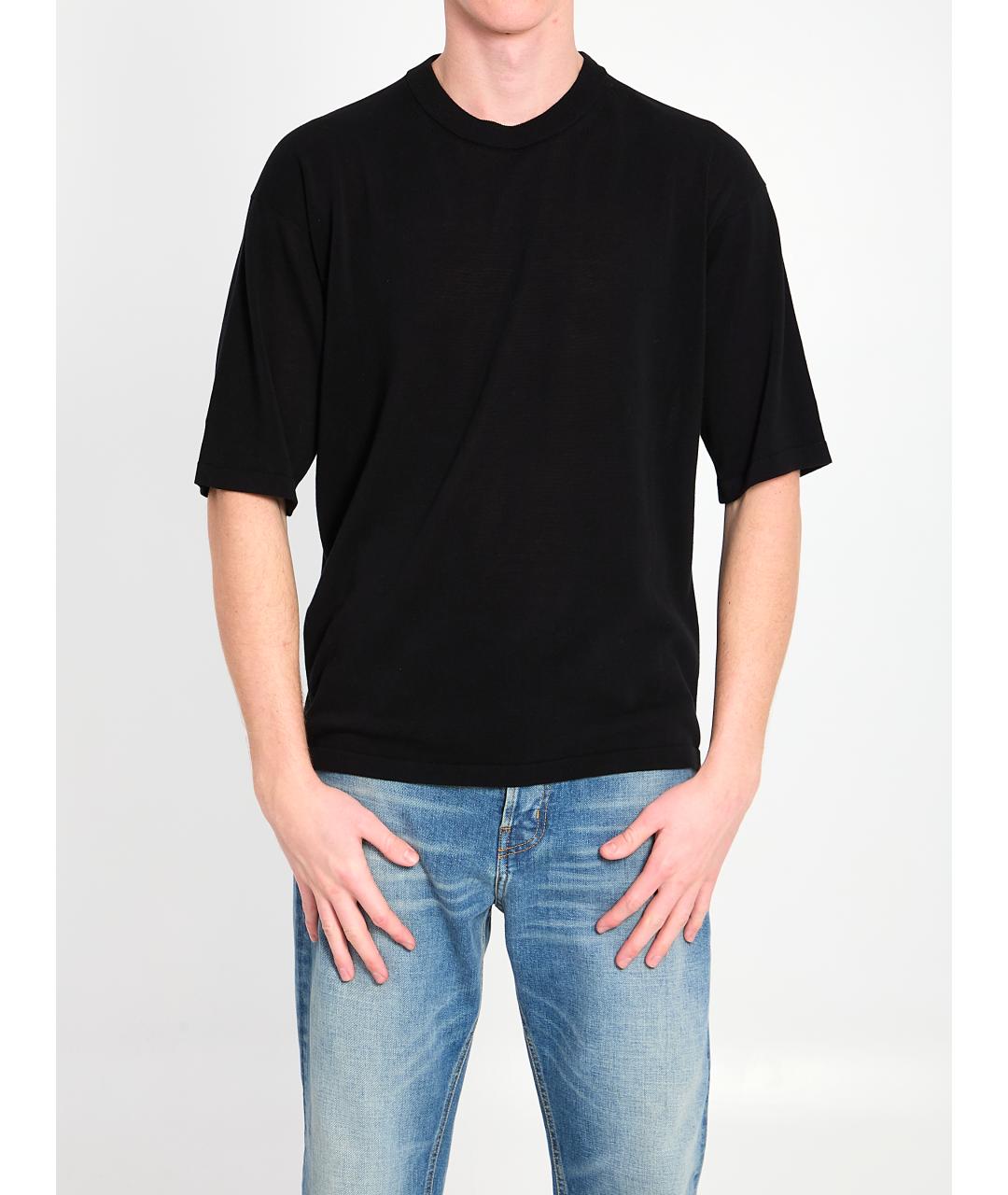 ROBERTO COLLINA Черная хлопковая футболка, фото 5