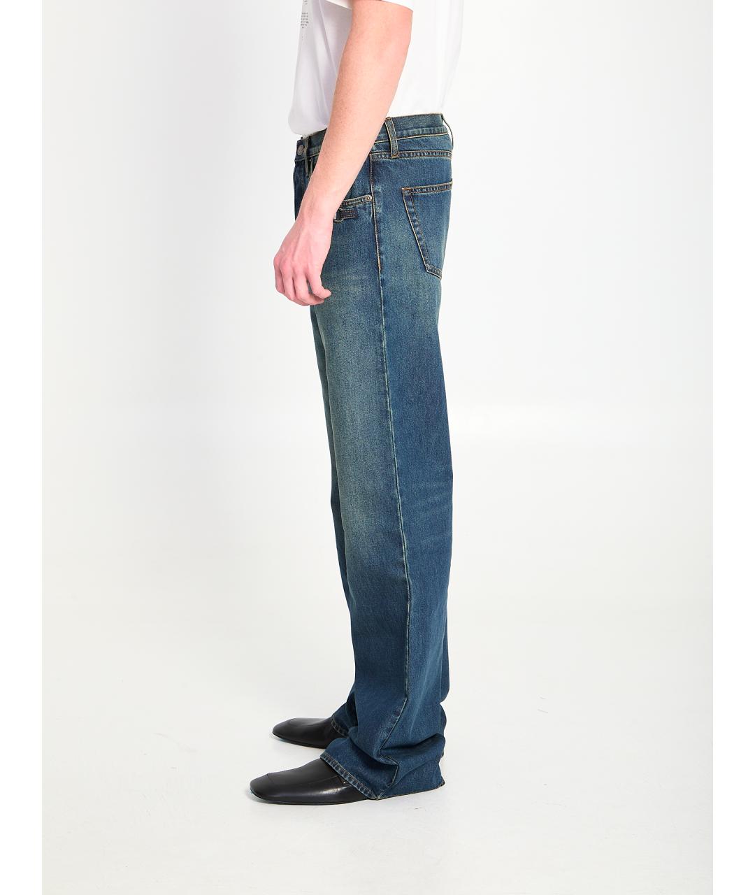 GUCCI Синие хлопковые прямые джинсы, фото 3