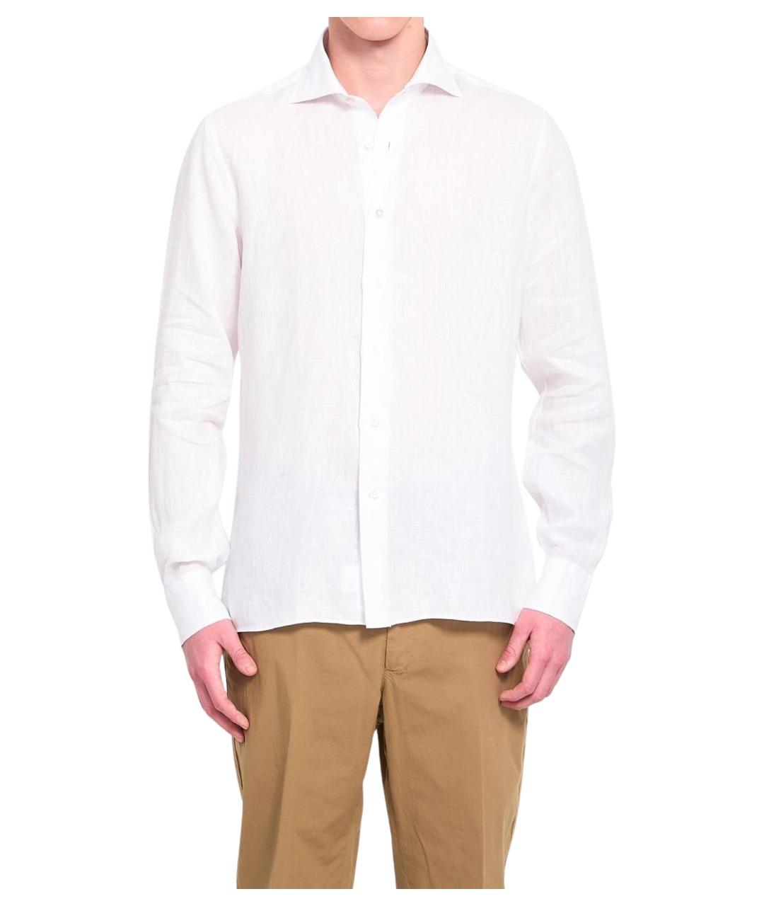 BORRIELLO Белая льняная кэжуал рубашка, фото 1