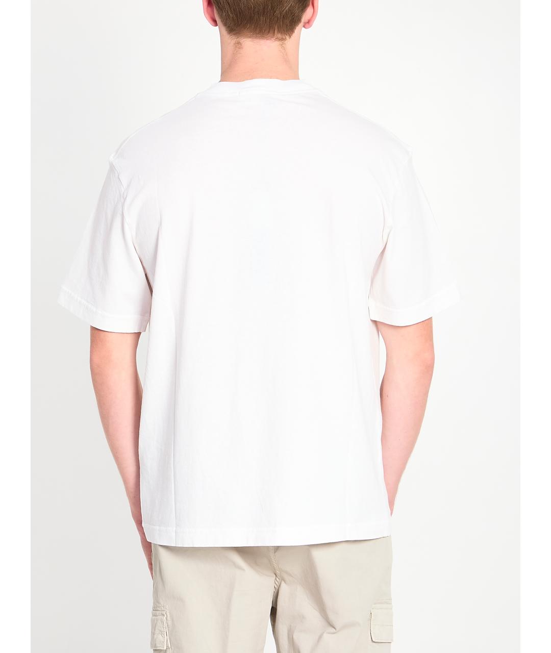 STONE ISLAND Белая хлопковая футболка, фото 4