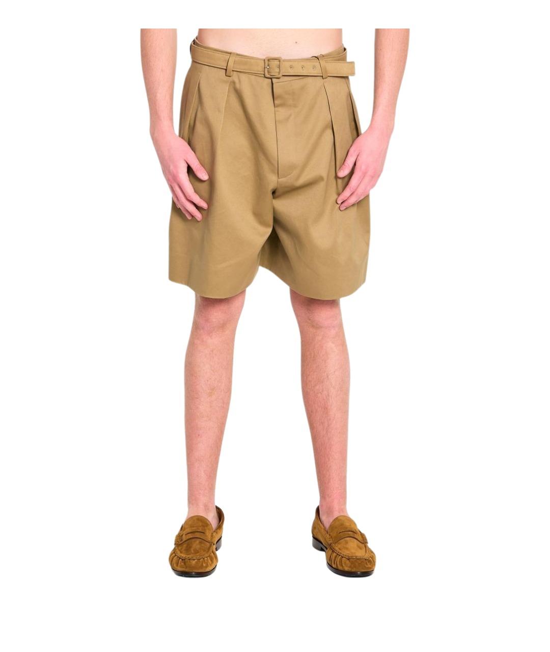 SAINT LAURENT Бежевые хлопковые шорты, фото 1