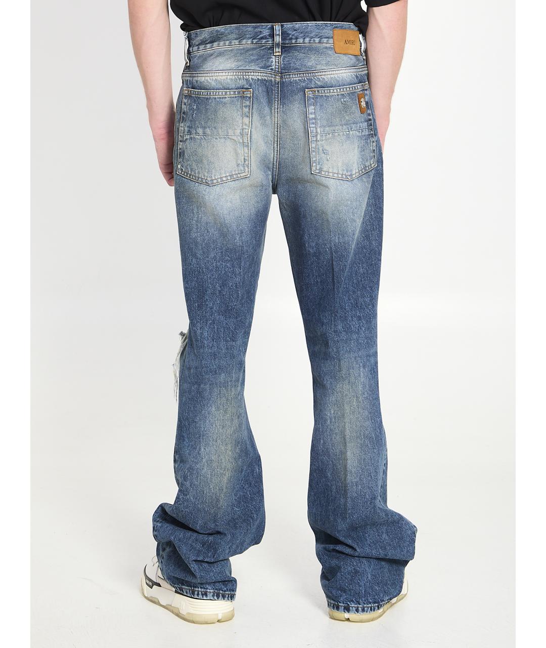 AMIRI Синие хлопковые прямые джинсы, фото 4