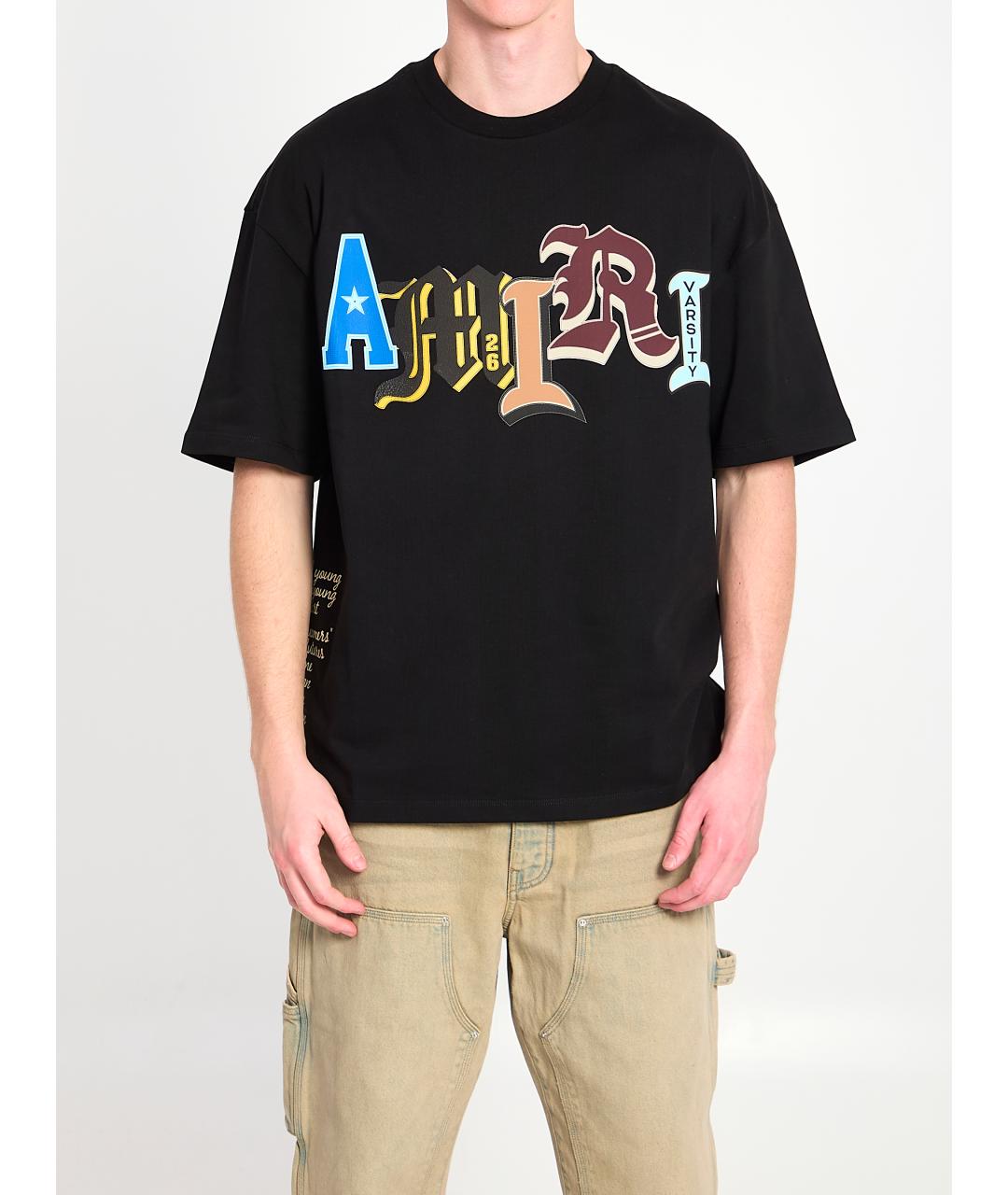 AMIRI Черная хлопковая футболка, фото 5