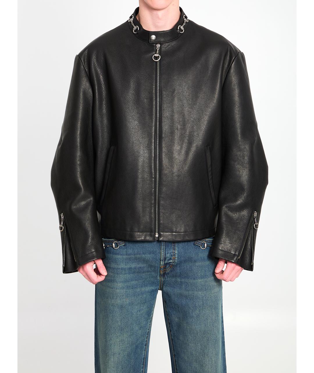 GUCCI Черная кожаная куртка, фото 6