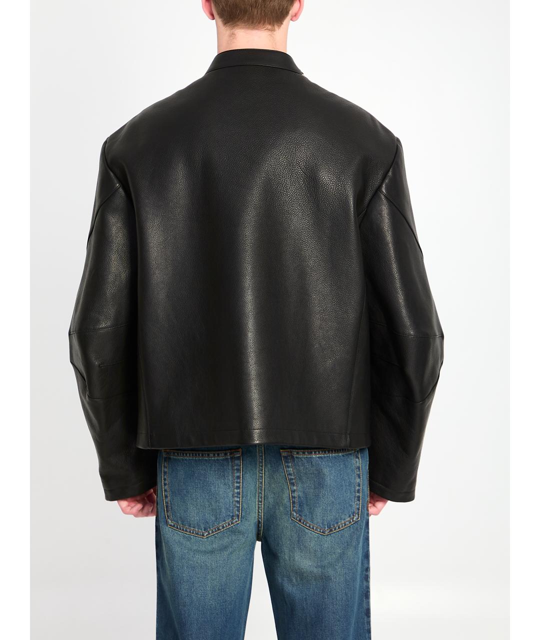 GUCCI Черная кожаная куртка, фото 4