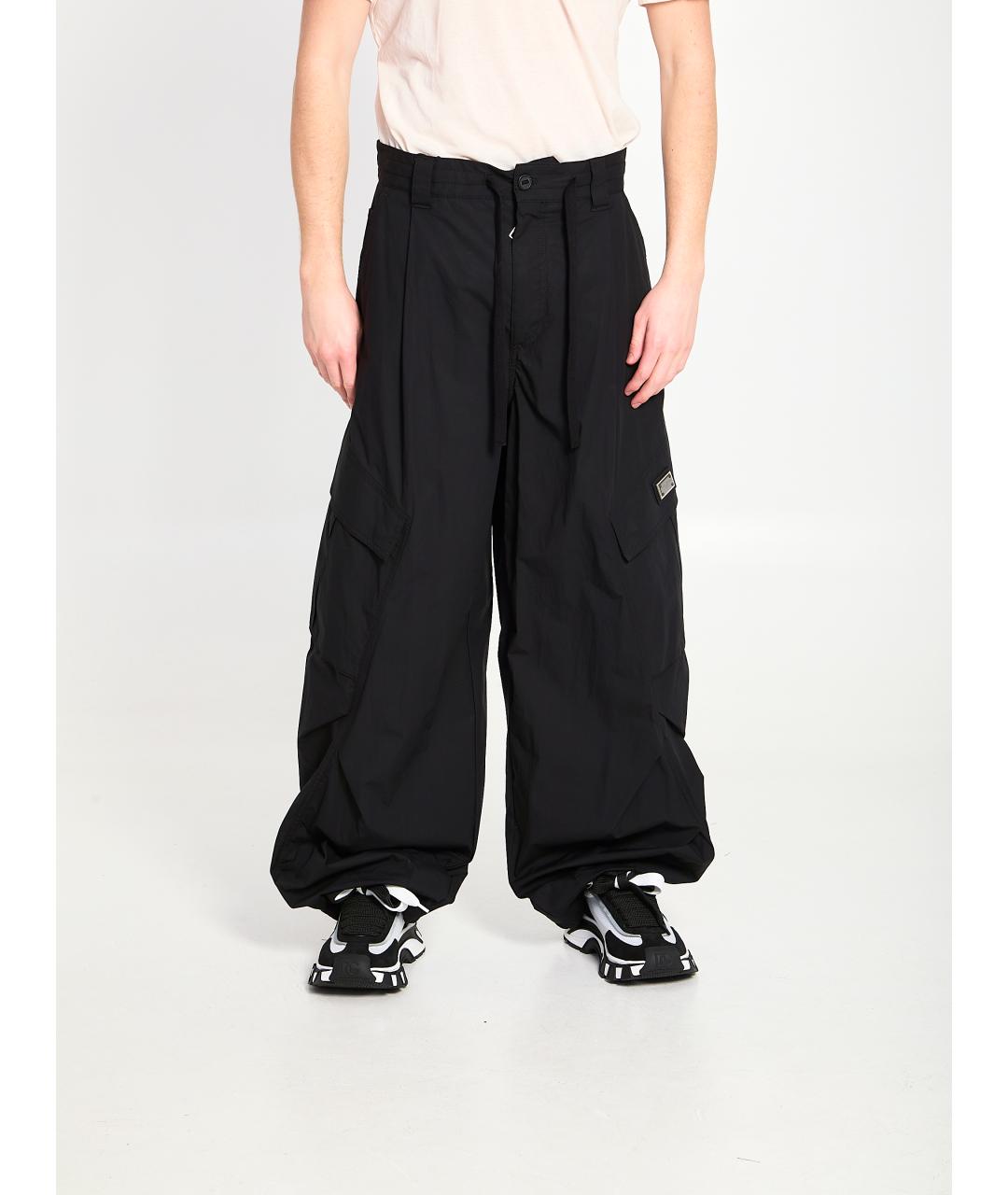 DOLCE&GABBANA Черные хлопковые повседневные брюки, фото 5