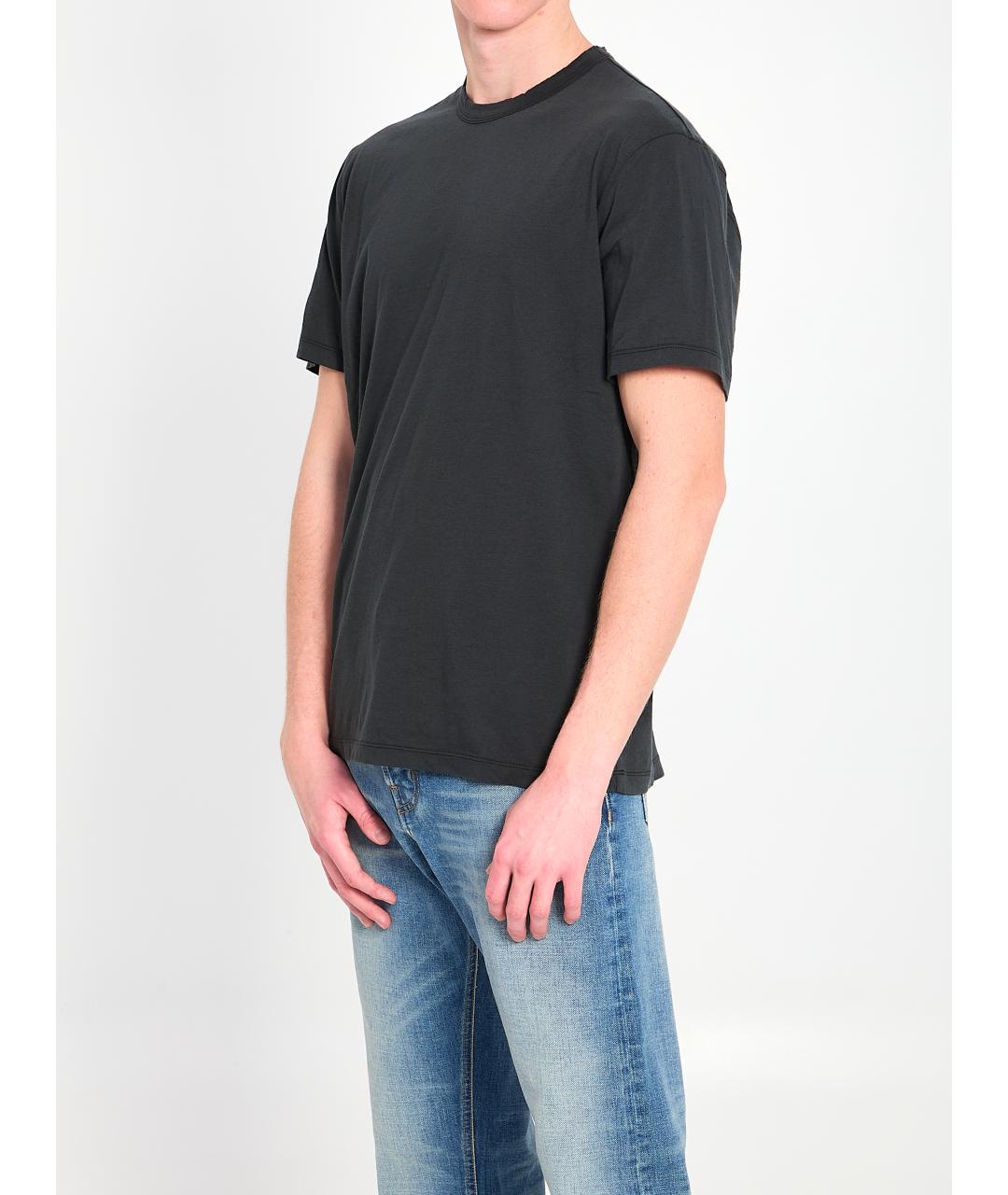 JAMES PERSE Черная хлопковая футболка, фото 2