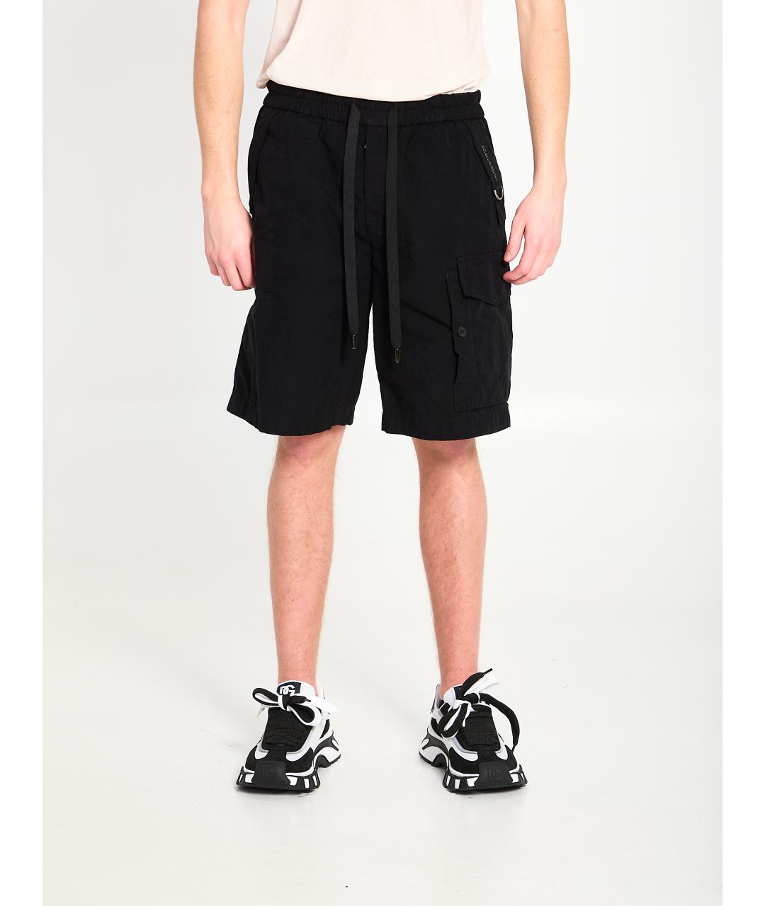 DOLCE&GABBANA Черные хлопковые шорты, фото 5