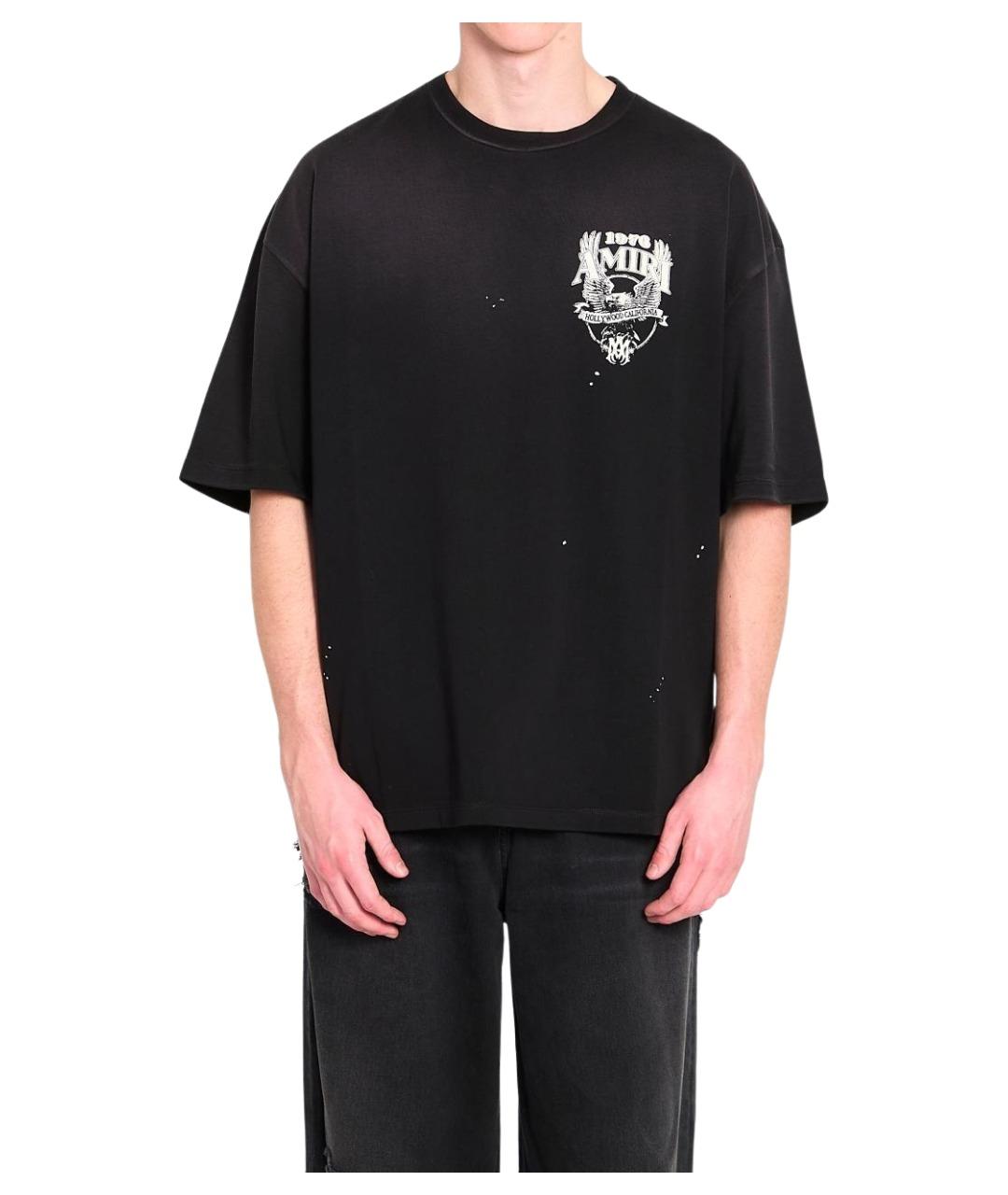 AMIRI Черная хлопковая футболка, фото 1