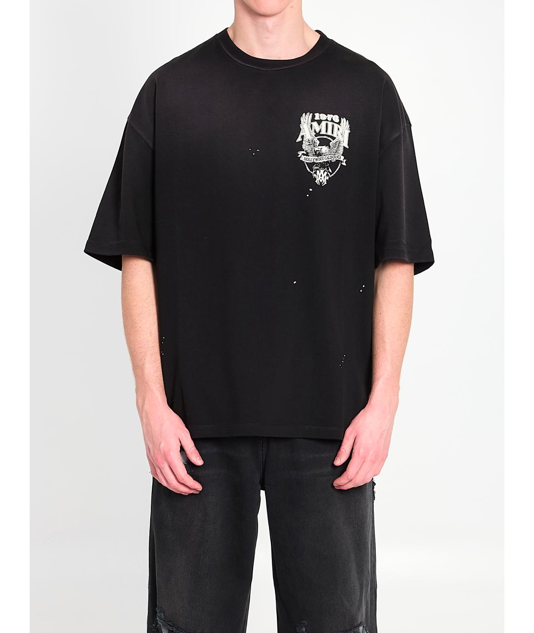 AMIRI Черная хлопковая футболка, фото 5