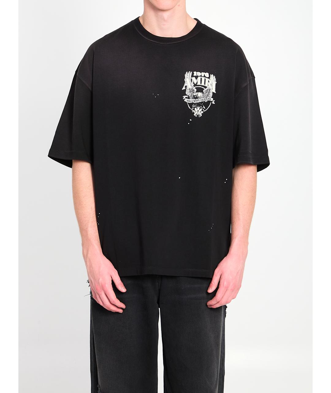 AMIRI Черная хлопковая футболка, фото 6