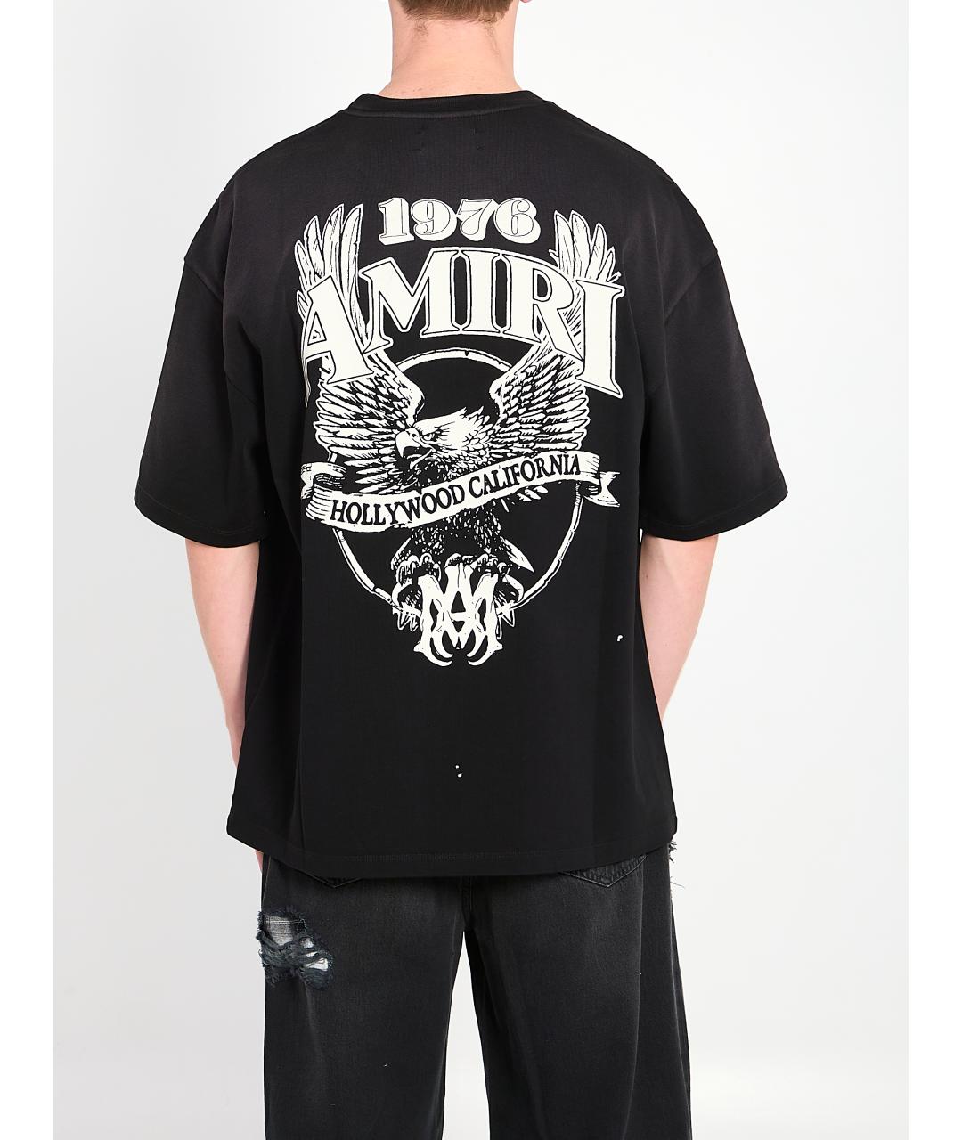 AMIRI Черная хлопковая футболка, фото 4