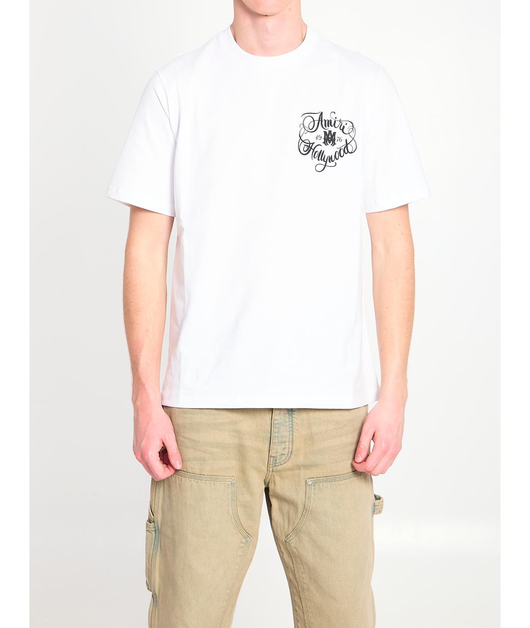AMIRI Белая хлопковая футболка, фото 5