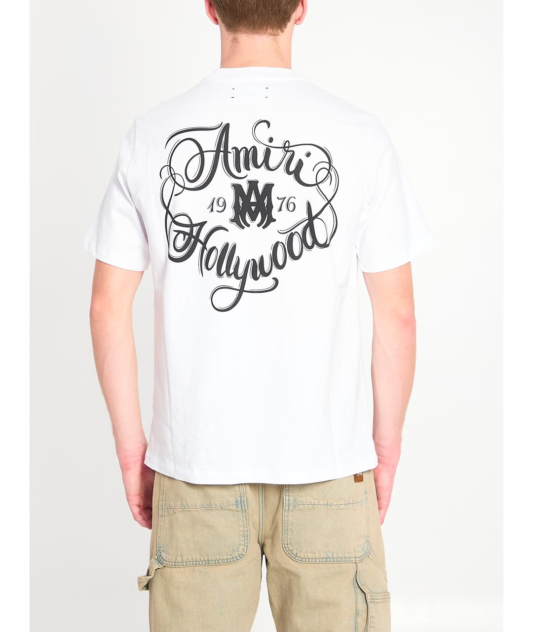 AMIRI Белая хлопковая футболка, фото 4