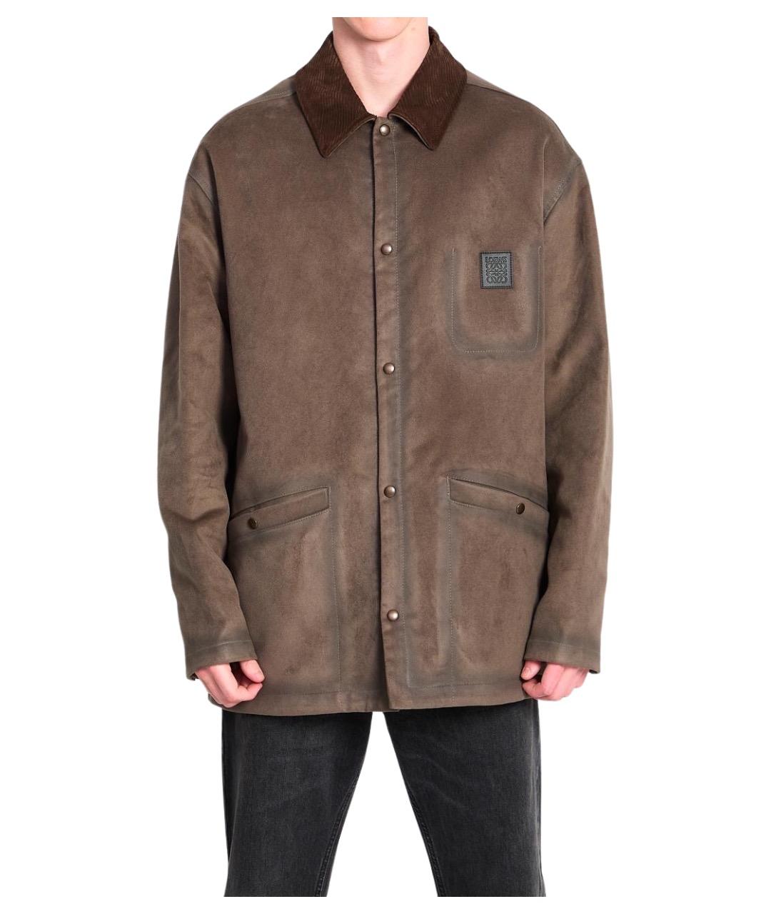 LOEWE Коричневая хлопковая куртка, фото 1