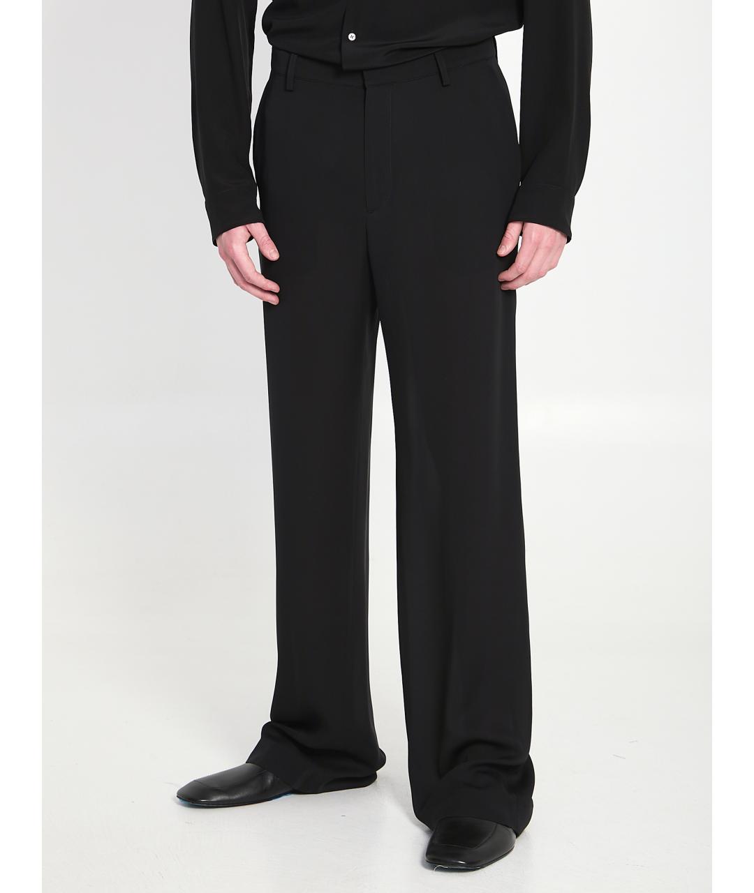 GUCCI Черные шелковые повседневные брюки, фото 2