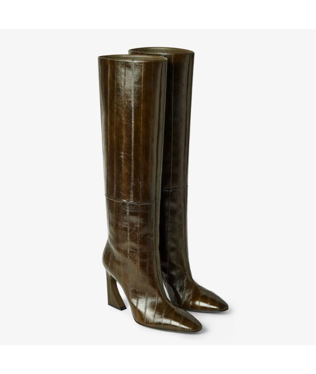 FENDI Зеленые кожаные сапоги, фото 4